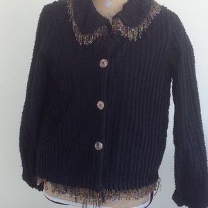Black Chenille and Bead Jacket